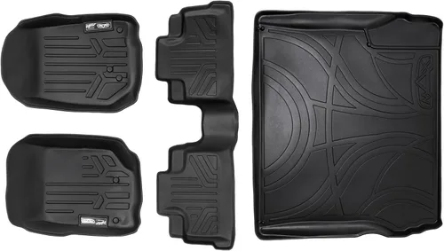 Miniatura 30 de SMARTLINER Juego de tapetes de piso de ajuste personalizado para 1ª fila, color negro para modelos Jeep Wrangler Unlimited 1997-2006 de 4 puertas