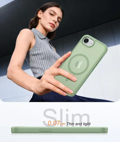 Miniatura 740 de FNTCASE Funda para iPhone 17 Pro: Fundas delgadas translúcidas de color azul claro compatibles con MagSafe, protección completa de la cámara