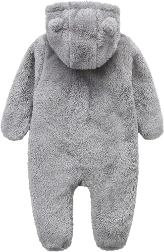 Miniatura 2 de Mameluco de forro polar para bebé recién nacido, cálido con capucha para bebé