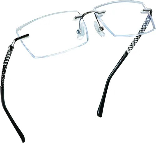 LifeArt Gafas de lectura con bloqueo de luz azul, anti rayos azules, reducen la fatiga ocular, marco sin montura con diamante elegante para