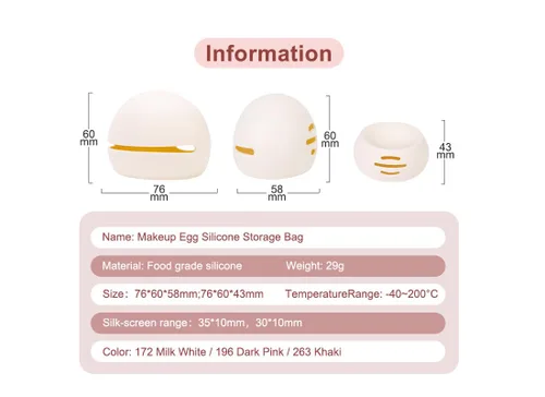 Miniatura 2 de Soporte de esponja de silicona suave para mujer, para viaje o maquillaje diario, a prueba de polvo, portátil, para maquillaje facial, organizador