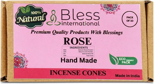 Miniatura 59 de Bless International Conos de incienso 100% naturales de lavanda hechos a mano, sumergidos a mano, libres de químicos orgánicos para purificación