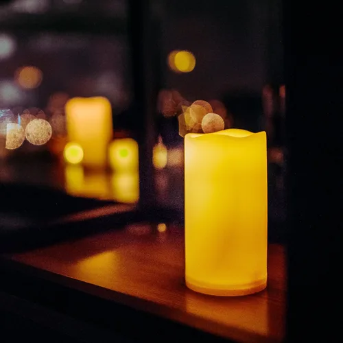 Miniatura 5 de 2 velas LED sin flama, de pilas, impermeables, para exteriores, con temporizador, luz nocturna parpadeante de resina plástica, para decoración