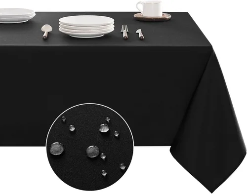 Miniatura 19 de Veblandy Mantel rectangular impermeable, a prueba de derrames, sin arrugas, mantel lavable, decoración de mesa de cocina, comedor, mantel de tela