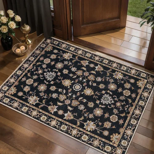 Miniatura 174 de Tangsoo Alfombra lavable para pasillo, antideslizante, 2 x 6 pies, estilo bohemio, floral, vintage, para entrada, suelo suave, para cocina, baño