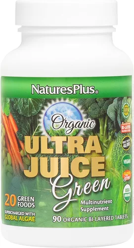 NaturesPlus Ultra Juice Green - 90 tabletas de dos capas, paquete de 2 - Apoya la salud inmunológica, la digestión y la producción de energía -