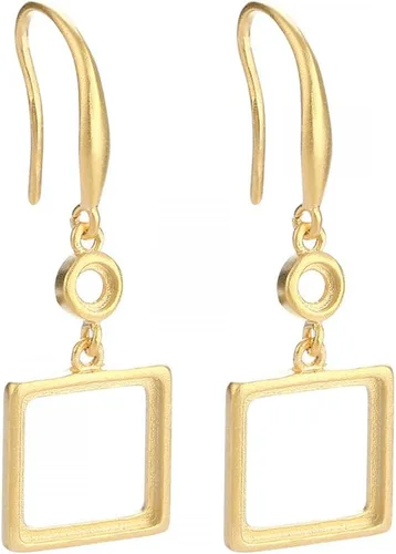 Miniatura 9 de Bisel de plata de ley 925 en blanco, ajuste de montaje, bandeja para aretes ovalados/cuadrados/rectangulares para hacer joyas de manualidades