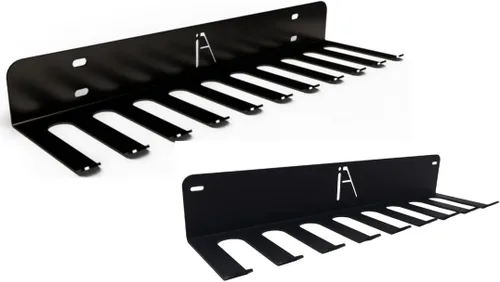 Miniatura 9 de IRON AMERICAN USA Omega Beast - Estante de almacenamiento de gimnasio con 11 ganchos, organizador de pared de gimnasio resistente, almacenamiento