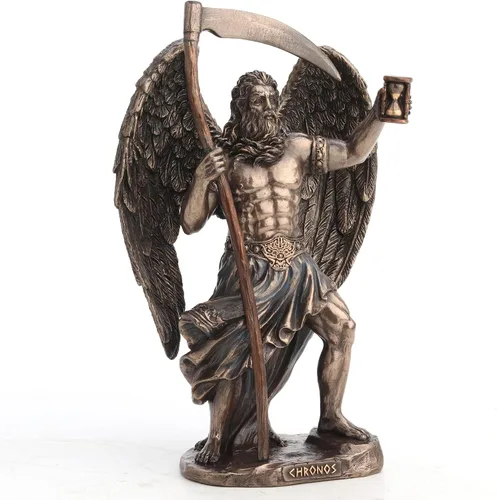 Miniatura 2 de Veronese Design 7 1/4 pulgadas de alto crono el dios griego del tiempo fundido en frío resina bronce acabado escultura