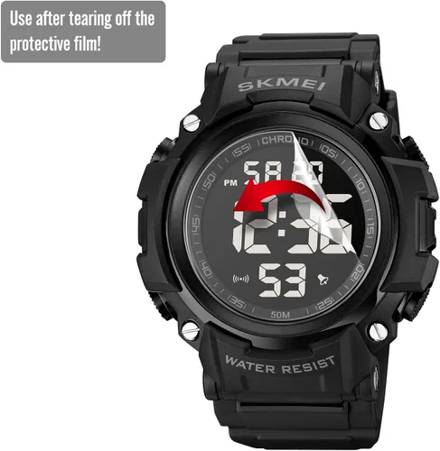 Miniatura 7 de Fanmis Reloj digital digital multifunción para hombre, electrónico, impermeable, con alarma, reloj deportivo de cuarzo, Azul Patchwork