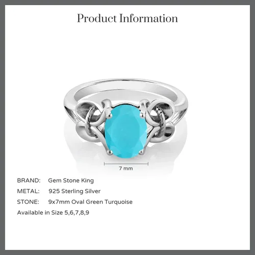 Miniatura 108 de Gem Stone King Anillo de compromiso ovalado con piedra natal para mujer, plata de ley 925, ovalado de 0.354 x 0.276 in, anillo de compromiso