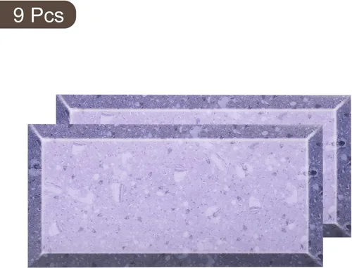Miniatura 3 de uxcell 9 hojas de calcomanías de pared para despegar y pegar, 7.87 x 3.94 pulgadas, impermeables, tamaño pequeño, autoadhesivas para pared de Morado
