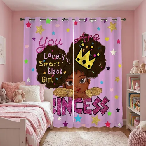 Miniatura 17 de Cortinas de Gato - Lindas Cortinas Opacas de Gato para Habitación de Niños Decoración Kawaii para Dormitorio de Niñas, 2 Paneles, 82 x 63 pulgadas
