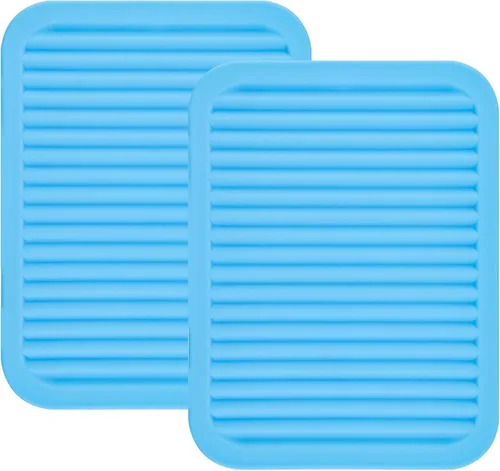 Miniatura 10 de Salvamanteles de silicona para platos y ollas, encimera, almohadillas calientes de mesa, soporte para cucharas, juego de 2 alfombrillas de secado L