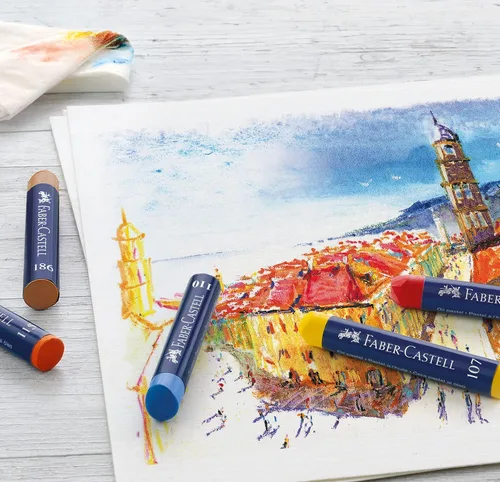 Miniatura 4 de Faber-Castell Creative Studio - Lápices de colores pastel al óleo, 12 colores vibrantes