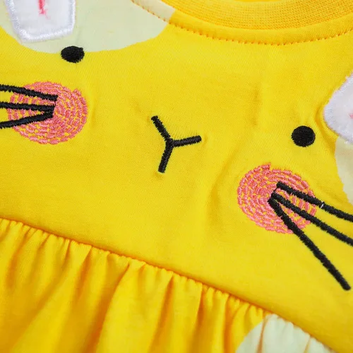 Miniatura 3 de HOMAGIC2WE Vestido para niñas pequeñas, de manga corta, casual, de algodón, básico, para jugar