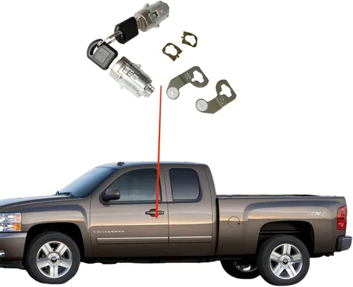 Miniatura 2 de Cilindro de cerradura de puerta delantera del conductor y del pasajero con llaves 15298924 apto para Cadillac Escalade/Chevrolet Silverado Suburban