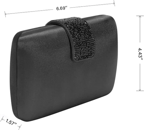 Miniatura 6 de Bolsos de noche de satén con diamantes de imitación, bolso de mano de novia para mujer, bolso de mano de graduación