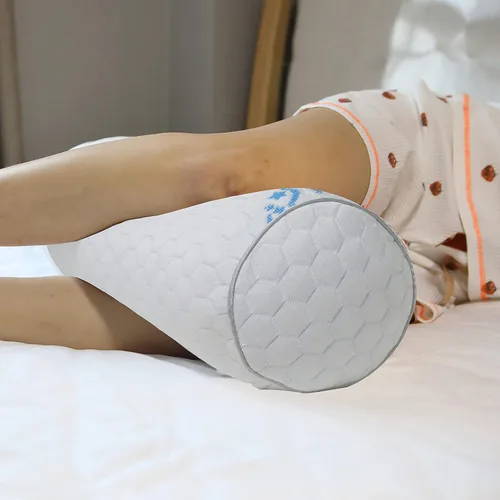 Miniatura 4 de Kingnex Almohada ajustable de firmeza para soporte debajo de la rodilla o entre piernas para personas que duermen de lado, cilindro de látex