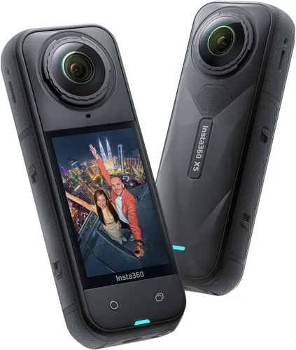 Insta360 X5 - Cámara de acción impermeable 8K de 360°, luz baja, efecto selfie stick invisible, lente resistente y reemplazable, batería de 3 horas,