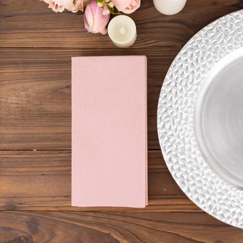 Miniatura 9 de Efavormart - Paquete de 20 servilletas de papel desechables Airlaid de 8.5 x 4 pulgadas, color rosa polvoriento, para bodas, fiestas y baño de Rosa
