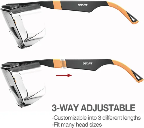 Miniatura 6 de DEX FIT SG210 OTG │ Gafas de seguridad; protección ocular Z87, ajustables, resistentes a la niebla y a los arañazos 3X (Rojo N)