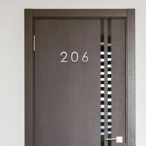 Miniatura 6 de Números de casa modernos de 3 pulgadas, número de buzón de correo plateado cepillado, material de acero inoxidable, números de puerta autoadhesivos 7