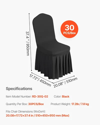 Miniatura 37 de VEVOR 150 fundas blancas para sillas de poliéster y elastano, fundas elásticas para bodas, fiestas, comedor, banquetes, sin pinzas, 150