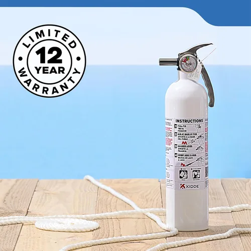 Miniatura 11 de Kidde Extintor de Incendios para Barcos, de Un Solo Uso 10BC Coast Guard Approved Marine Extinguisher for Small Flammable Liquids/Gases and