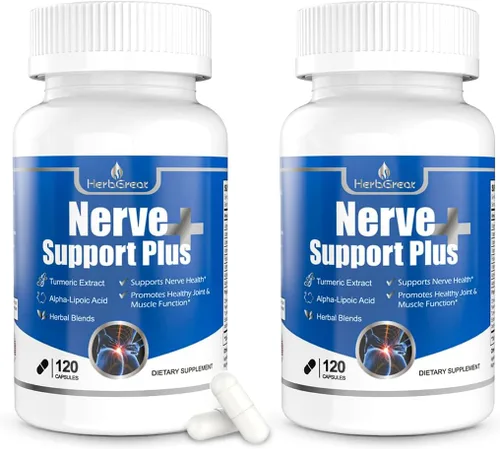 Miniatura 10 de Nerve Support Plus, suplemento nervioso alfa-lipoico, extracto de cúrcuma ácida, B12, vitaminas y mezcla de hierbas para fortalecer la salud