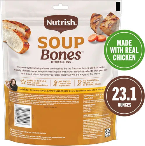 Miniatura 3 de Nutrish Soup Bones Masticables Premium para Perros con Pollo Real y Verduras, Golosinas para Perros de Textura Suave, 11 Masticables, el Empaque
