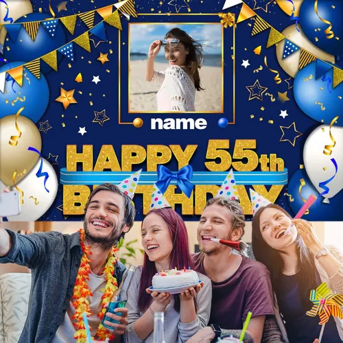 Miniatura 6 de Pancarta Personalizada de Decoraciones de Feliz Cumpleaños 101 - Telón de Fondo de 101 Años para Mujeres Hombres Niños Niñas Suministros de Fiesta