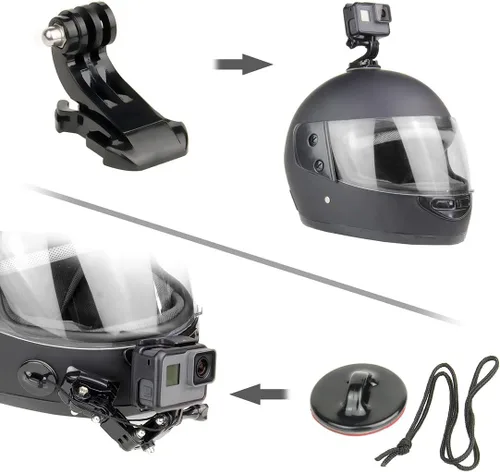 Miniatura 5 de SOONSUN Kits de montaje de barbilla para casco de motocicleta para GoPro Hero 13 12 11 10 9 8 7 6 5 4 Hero Session, AKASO, SJCAM, cámara de acción