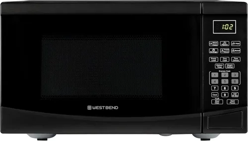 Miniatura 2 de Horno microondas West Bend WBMW92B de 900 vatios, compacto con 6 configuraciones pre-cocción, descongelamiento rápido, panel de control electrónico