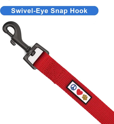Miniatura 3 de Collar para mascotas Pawtitas, de 6 pies, de nailon, suave, ajustable, color sólido. El collar y arnés a juego para perros y cachorros se venden por