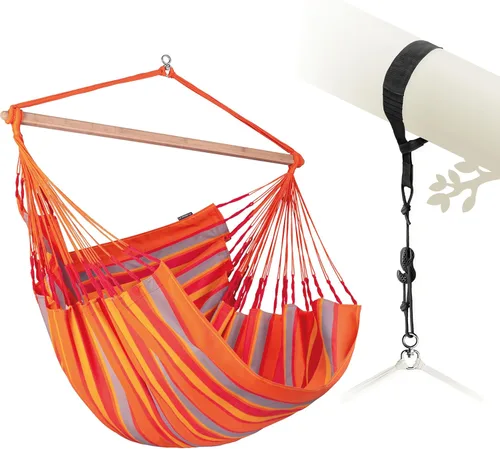Miniatura 12 de LA SIESTA® - Silla Hamaca Columpio XL King Domingo - Silla Hamaca Colgante Resistente a la Intemperie y a los Desgarros - Silla Hamaca Columpio