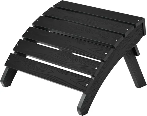 Miniatura 9 de MXIMU Taburete otomano plegable Adirondack para exteriores: Taburete de plástico HIPS para patio, fácil montaje, reposapiés para todo tipo de clima