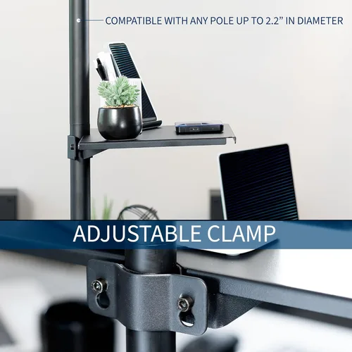 Miniatura 5 de VIVO Soporte universal de acero para estante de 14 x 10 pulgadas para carrito de TV, soporte de altavoz y más/ plataforma de almacenamiento