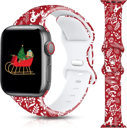 Miniatura 8 de Correa de reloj de Navidad para Halloween compatible con Apple Watch Band de 1.496 in, 1.575 in, 1.614 in, 1.654 in, 1.732 in, 1.772 in, iWatch