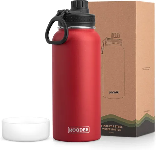 Miniatura 80 de koodee Insulated Water Bottle, 32 oz Stainless Steel Double Wall Vacuum Wide Mouth Sport Bottle with Leakproof Spout Lid (Navy)