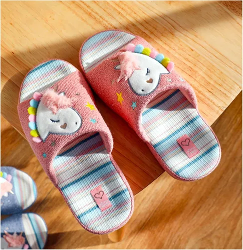 Miniatura 3 de Pantuflas de unicornio para niños, antideslizantes, para el hogar, para niñas y niños