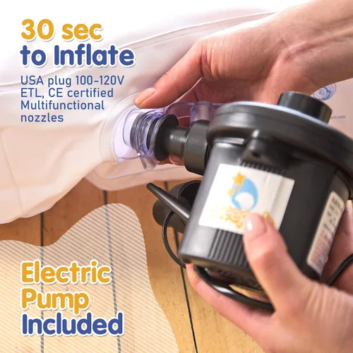 Miniatura 3 de Sleepah Cama de viaje inflable para niños pequeños Cama de aire portátil para niños con protectores de seguridad para niños y bebés – Incluye bomba