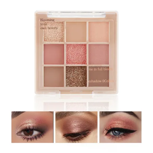 Miniatura 26 de Boobeen Paleta de sombras de ojos nude – maquillaje mate y brillante, polvo cremoso altamente pigmentado para sombra de ojos, crea un aspecto