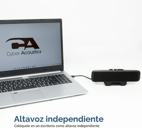 Miniatura 5 de Cyber Acoustics Barra de Altavoces USB y Bluetooth (CA-2890BT) – Altavoz Alimentado por USB con Micrófono para PC y Bluetooth para Conectar