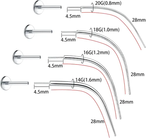 Miniatura 2 de Xpircn 20G 18G 16G 14G Threadless Piercing Taper Stainless Steel Piercing Taper Insertion Pin for Nose Lip Monroe Ear Tragus Helix Push in Body
