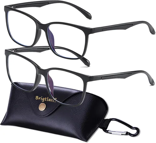 Miniatura 9 de Brigtlaiff - Lentes redondos con bloqueo de luz azul para hombres y mujeres, anteojos para computadora, juegos y TV, antifatiga ocular con marco