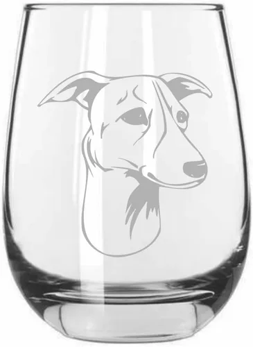 Miniatura 207 de Sakhalin Husky Dog - Copa de vino grabada personalizada de 15.25 onzas sin tallo