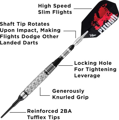 Miniatura 3 de Viper Pitbull 90% Tungsteno Dardos de Punta Suave, 18 Gramos