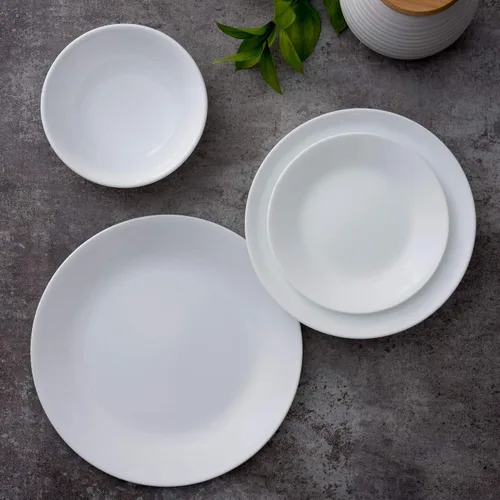 Miniatura 2 de Corelle Vitrelle - Juego de 8 platos para ensalada y aperitivos de 6.75 pulgadas, vidrio de triple capa y resistente a las astillas, platos redondos