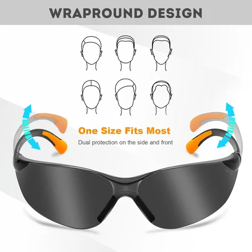Miniatura 5 de ProtectX Gafas de seguridad para hombres y mujeres, lentes de sol de seguridad con lentes antivaho resistentes a los arañazos, agarres Olympus